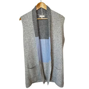 Benedetta B. Sleeveless Merino Wool Cashmere Blend Open Front Cardigan Women's M